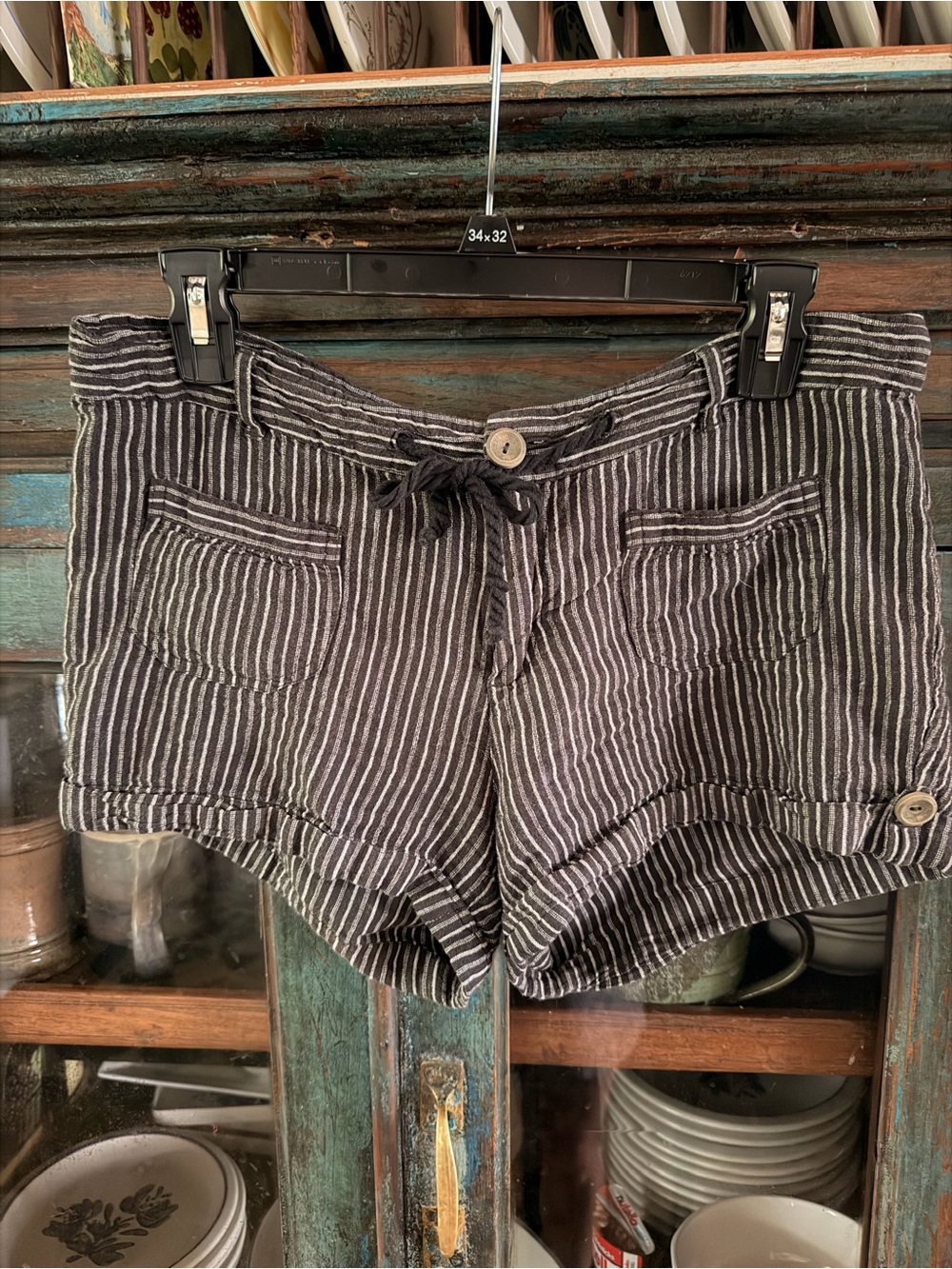 Love Black & White Striped Shorts